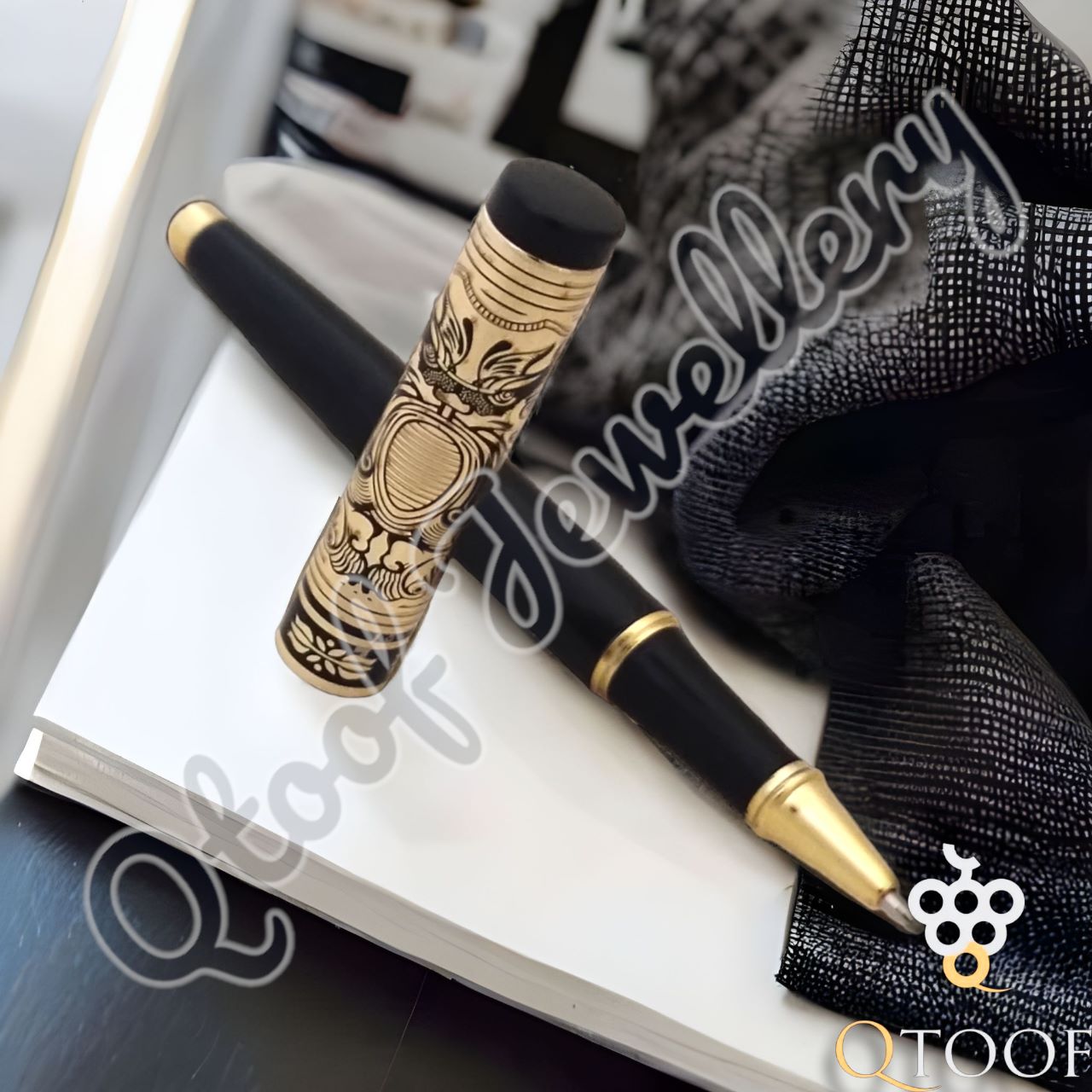 قلم التنين - فضة سويسري 925، ذهبي