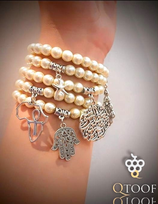 طقم أساور لولي - لؤلؤ صناعي