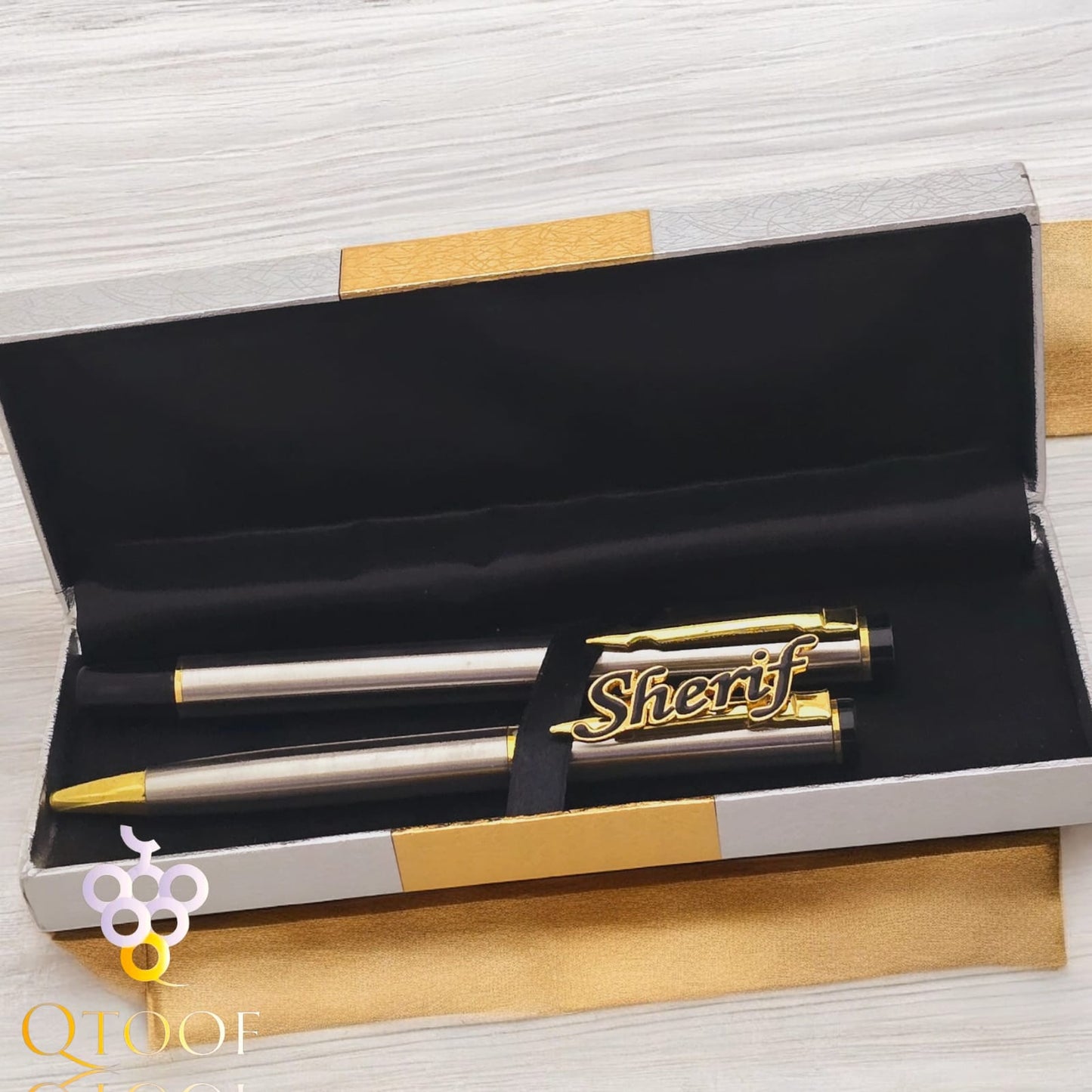 قلم عرض - فضة سويسري 925، ذهبي