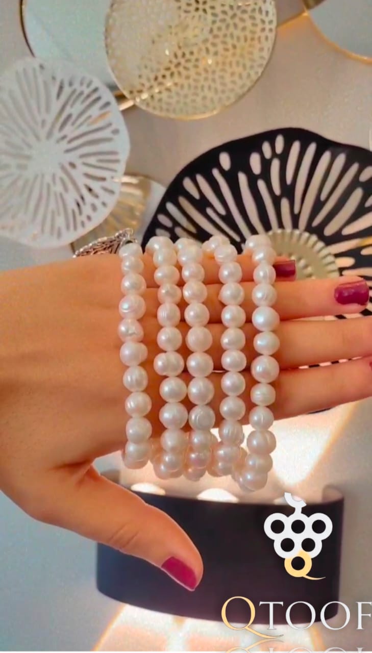 طقم أساور لولي - لؤلؤ مزارع